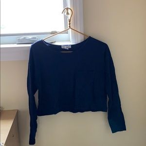 🌀Navy blue long sleeve crop t-shirt🌀